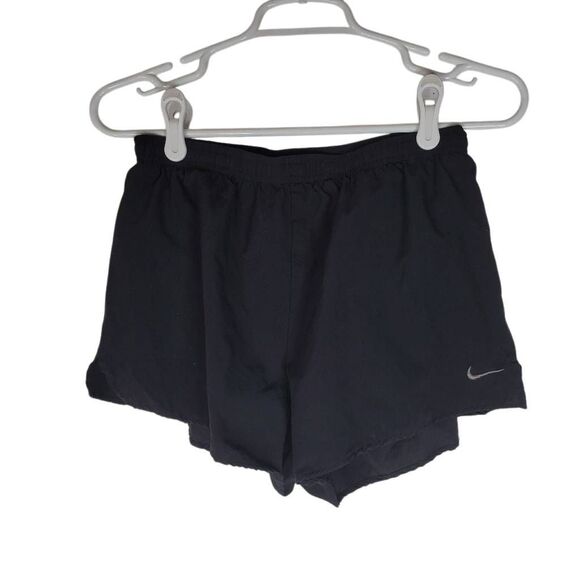Nike Dri-Fit Elastic Waist Drawstring Lined Pull-on Running Shorts Black Medium - Picture 1 of 9